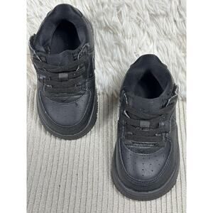 Nike Air Force 1 Shoes Toddler Size 6C Black Leather Low Top Sneakers Athletic